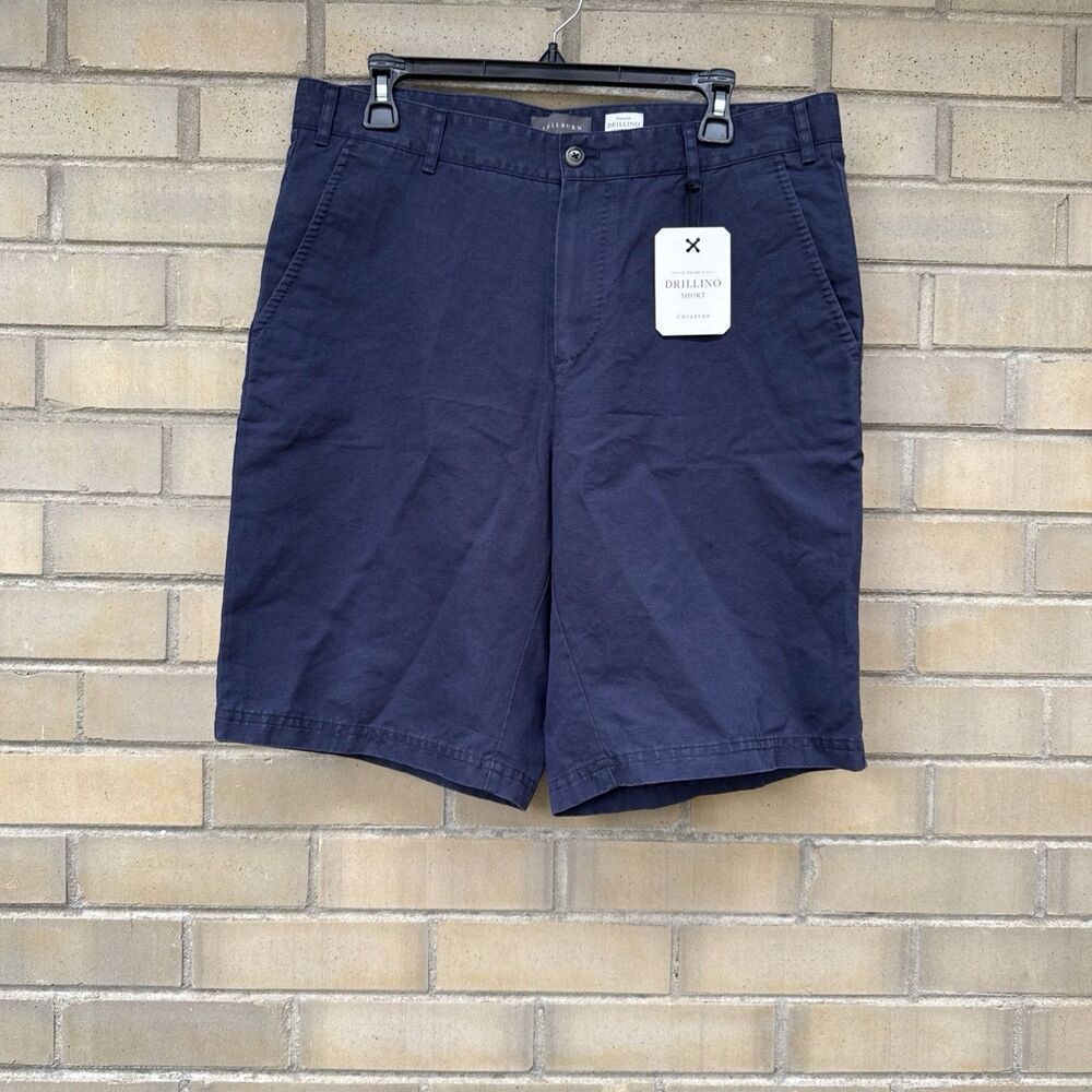 j. Hilburn Drillino shorts Navy Size 34 Tailored Fit  Cotton Linen